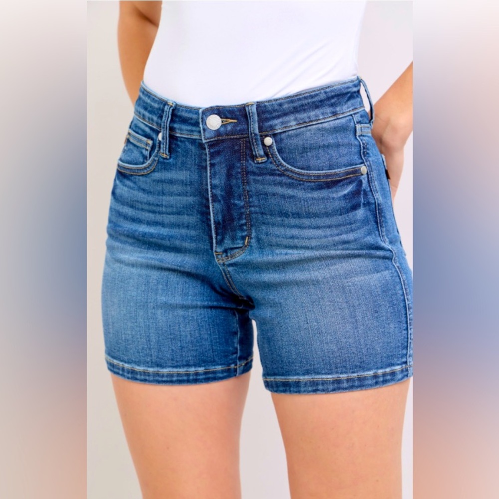 Judy Blue Medium Blue High-Rise Denim Jean Shorts